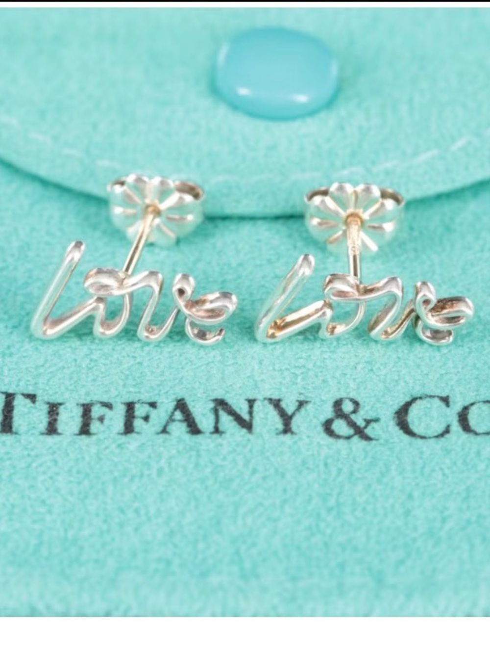 RARE Tiffany & Co Paloma Picasso Graffiti LOVE Sterling Silver Earrings